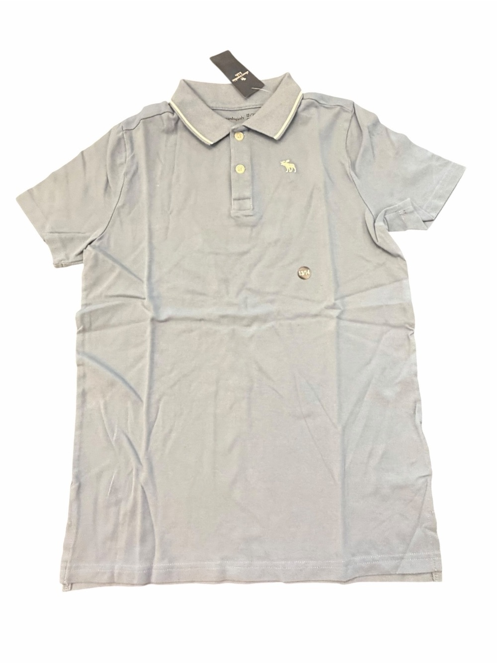 Abercrombie Kids Polo Shirt Boys Light Blue Short Sleeve Size 13/14 X-Large NEW